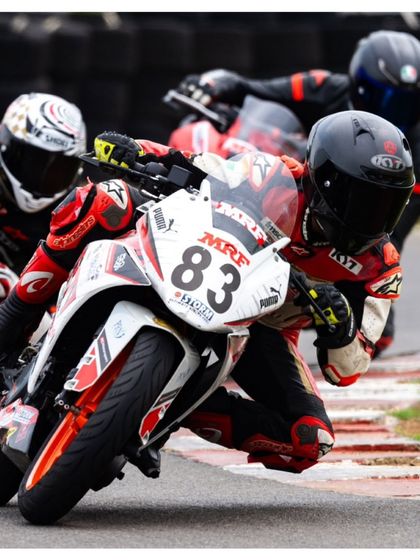 A tight cornering shot of our riders battling for position. This is what national championship racing is all about.