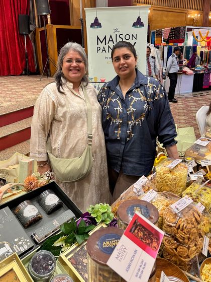 Posing with a happy visitor at the FICCI FLO exhibition. Events like these, which empower women entrepreneurs, are incredibly special to me.