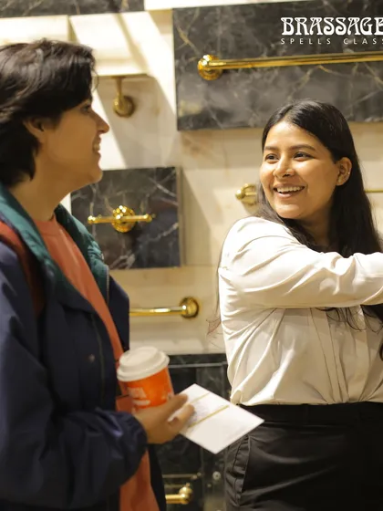 A candid moment from IndiaWood 2025, where a member of my team is engaging with a visitor. These events are invaluable for the conversations they spark, allowing me to connect directly with the design community and understand their needs.
