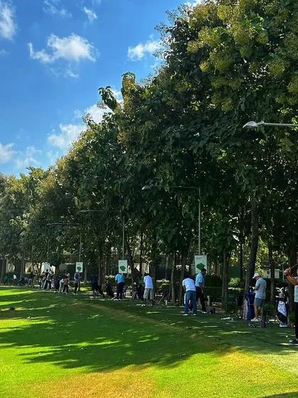 The heart of the camp on a perfect Sunday. We love seeing the range full of golfers of all levels, sharing their passion for the game.