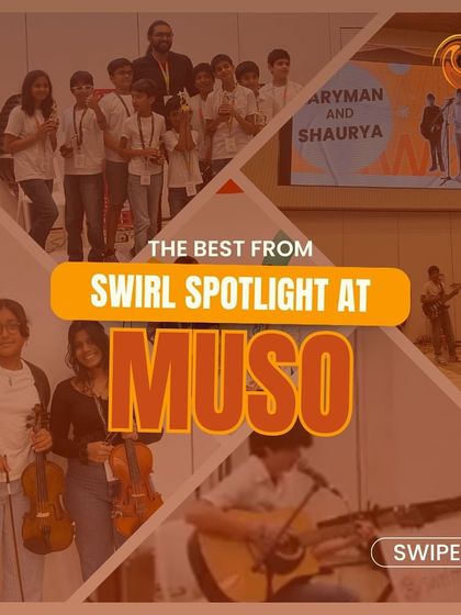 A collage celebrating the best of the Swirl Spotlight at MuSo, featuring our bands, duets, and group photos.