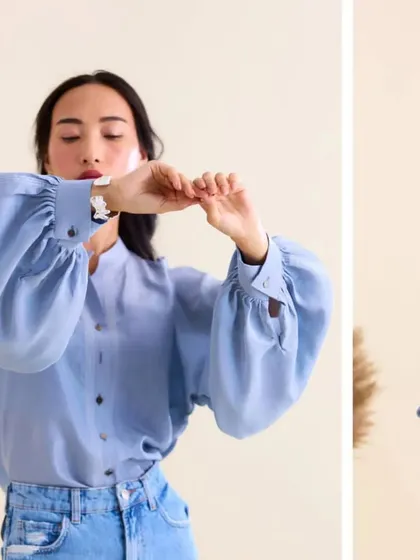 The 'Let Me Be Free' shirt in Grey Habutai Silk is made for those who love style with a purpose. The balloon sleeves and lightweight fabric make it a joy to wear.
