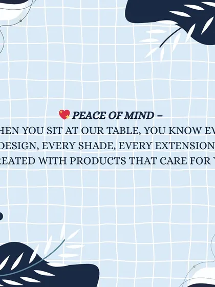 I want you to have complete peace of mind when you're with me. You can relax knowing that every lash extension, every drop of tint, and every product I use has been chosen because it's safe and cares for your natural beauty.
