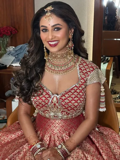 A happy bride is the most beautiful bride. I loved creating this classic look for her, ensuring she felt comfortable and confident throughout her special day.
