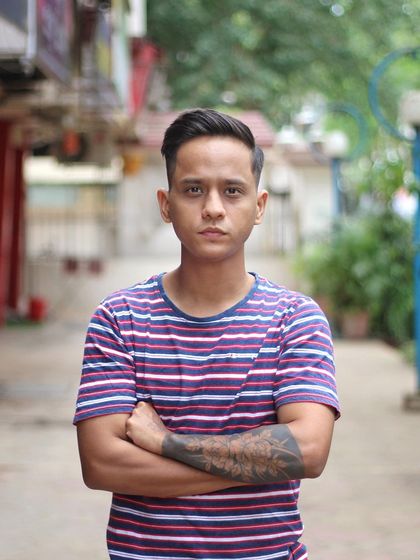 Baller alert. A fresh, clean look for Supahit from the Famous Crew, keeping his style sharp and on point.