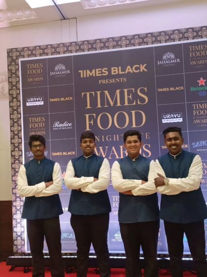 Our team at the Times Food & Nightlife Awards. We are proud to be part of prestigious industry events, providing bar services for award ceremonies and corporate gatherings.