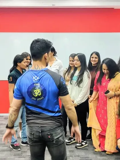 A shot from a corporate self-defense session. The world isn't always fair, so it's crucial to learn how to be capable first, then peaceful.