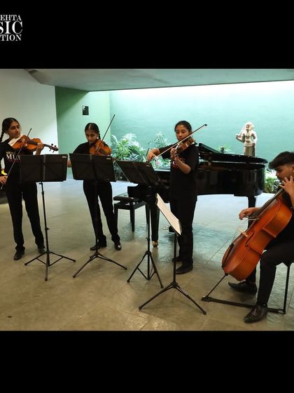 Our student string quartet performs at the Zirad Art & Heritage Foundation. Playing in a quartet is an excellent way to develop advanced communication and listening skills.