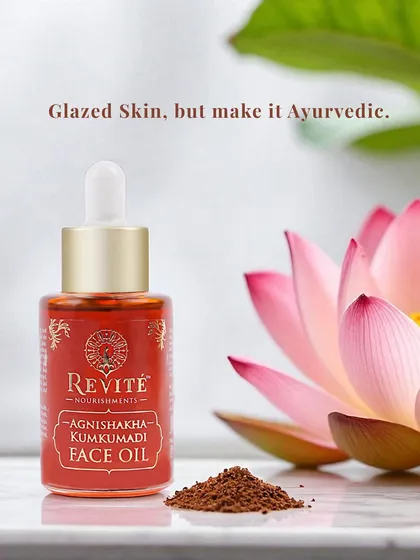 You've heard of glazed skin, but I do it the Ayurvedic way. My Agnishakha Kumkumadi Face Oil uses 26 solar-infused herbs to give you a radiant, healthy glow that comes from deep nourishment, not just surface shine.
