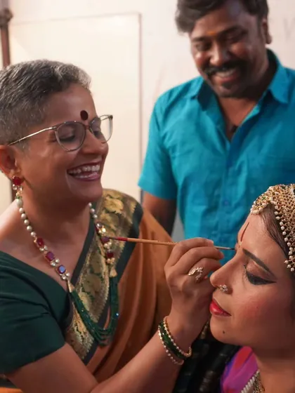 The Guru-Shishya relationship is more than just teaching steps. It is about nurturing an artist. Here I am sharing a quiet moment with my dear student Ambili Krishnan before her performance, a bond that goes beyond the classroom.
