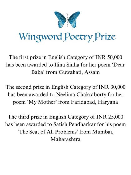 The official list of the main category winners for the Wingword Poetry Prize, showcasing the top talent in English poetry.