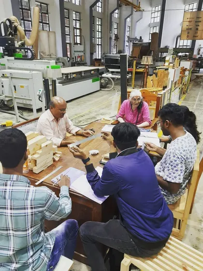 "Measure twice, cut once." Students in our conventional woodworking course learn the fundamentals of measurement and layout from our experienced trainers.