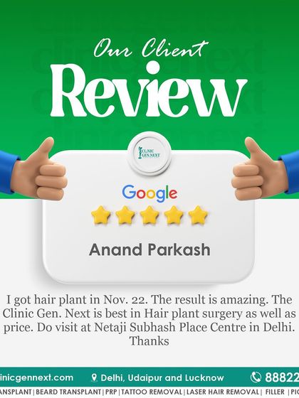 This is a duplicate of Anand Parkash's 5-star review. His satisfaction with both the surgical result and the price reinforces my commitment to providing value.