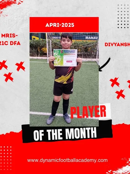 Well done to Divyansh, our Player of the Month for April. His dedication and positive attitude have made him a standout performer.