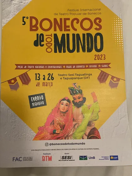 The brochure for the 'Bonecos de Todo Mundo' puppet festival in Brazil, where we performed the story of Amar Singh Rathore.