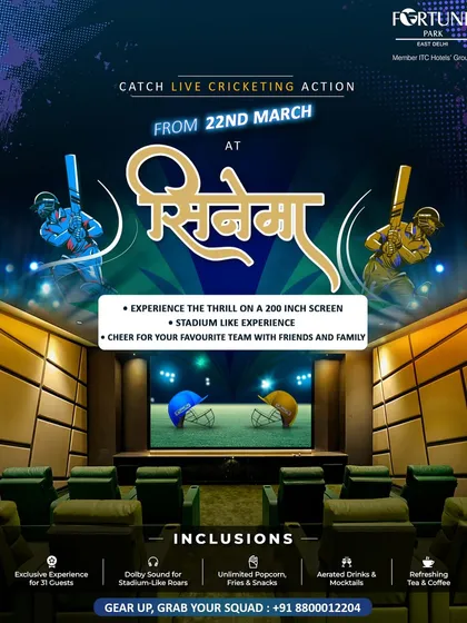 Transform your game day with a live cricket screening in our private cinema. We combine the thrill of a stadium with the comfort of a luxury theatre, complete with Dolby sound that captures every cheer and unlimited refreshments for you and your guests.
