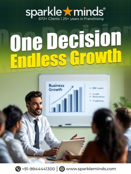 One strategic decision to franchise your business can unlock endless growth. This image of a business presentation highlights our role in guiding you to make the right choices for long-term expansion and success.