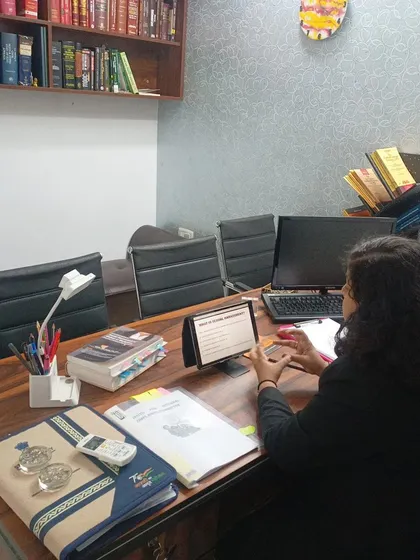 A view from my desk during an online POSH session. I ensure that even virtual workshops are practical and engaging, allowing participants to ask questions and discuss real-life scenarios comfortably.