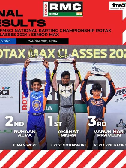 The final podium for the Senior Max class at Round 1 of the 2024 National Karting Championship.