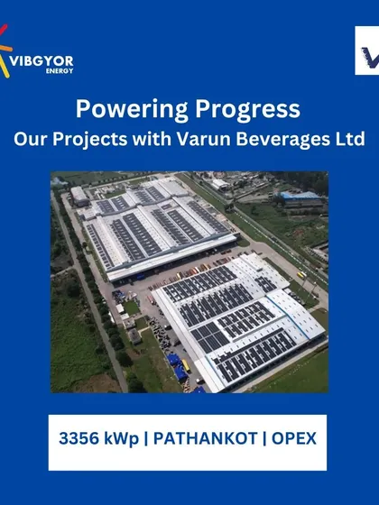 A snapshot of our 3356 kWp OPEX project for Varun Beverages Ltd in Pathankot. This is one of many projects reflecting our ongoing journey of impact and innovation with a key partner.