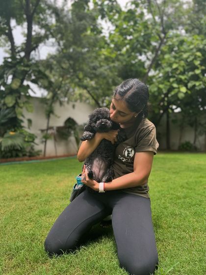 A healing moment shared between little Mango and me. These dogs heal us as much as we help them.