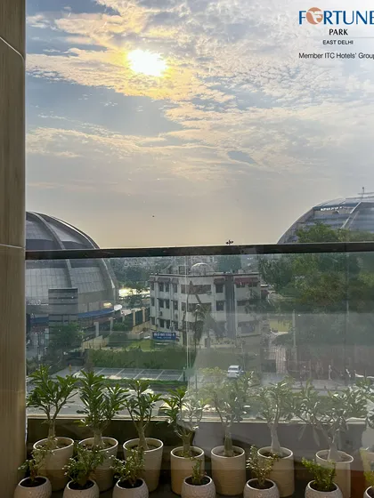 The view from one of our terraces, overlooking the city and the iconic domes of the area, perfect for enjoying a quiet cup of tea.