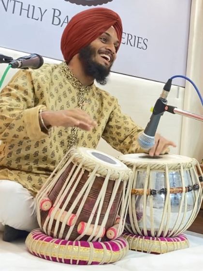 A candid shot from a Baithak Series performance. The joy on my face reflects the energy I receive from an appreciative audience.