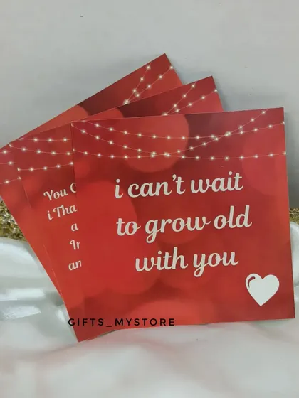 "I can't wait to grow old with you." It's the little personalized message cards that make a gift truly special and from the heart.