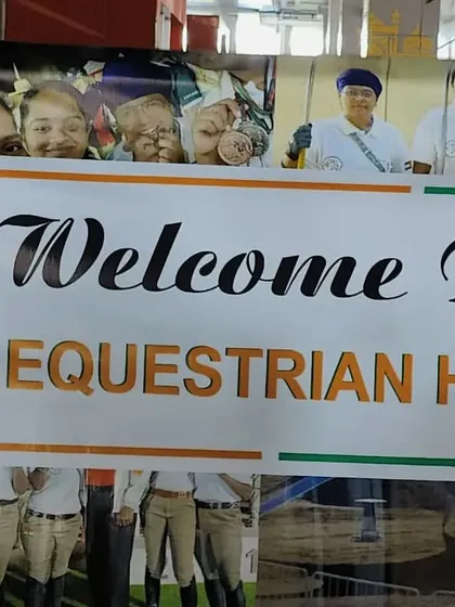 The "Welcome Back Equestrian Heroes" banner says it all. We are a close-knit family that celebrates every achievement, especially when our riders make the country proud.