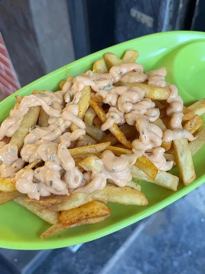 A plate of my Thousand Island Fries, a delicious twist on classic french fries.