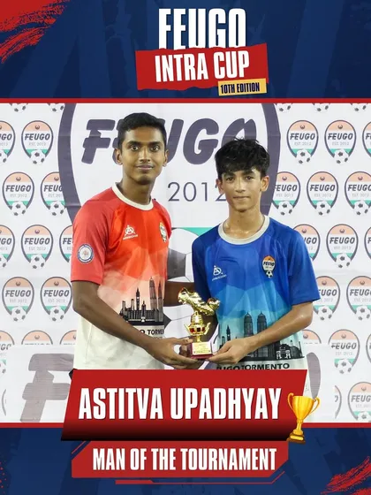 Astitva Upadhyay, awarded Man of the Tournament for his stellar play in the U-15 category.
