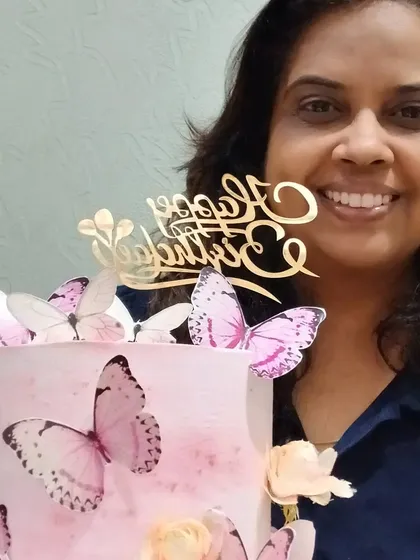 A selfie with the butterfly cake. My passion truly is my work.