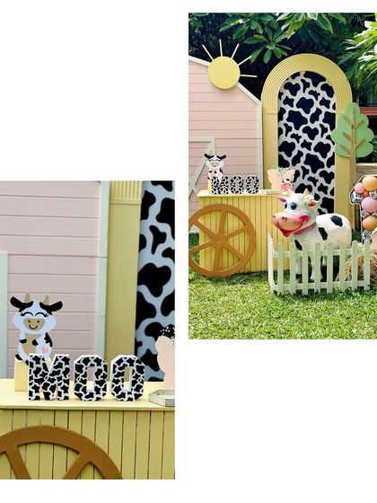 A duplicate image showing the cute and custom details of our farm party theme.