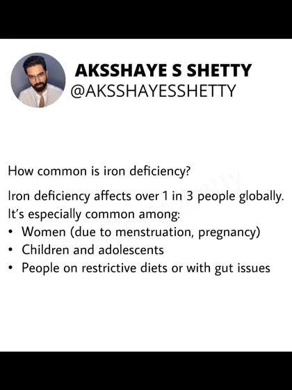 Iron deficiency is extremely common, but it's not always about diet. I explain the symptoms, the difference between heme and non-heme iron, and hidden causes like poor absorption or blood loss that need to be addressed.