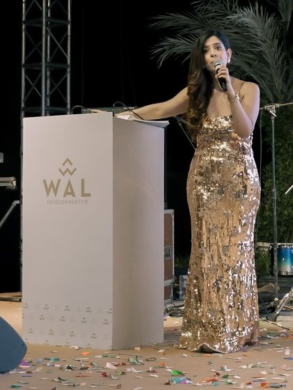 At the podium for WAL Developments. The stage was set for a night of celebration under the stars.