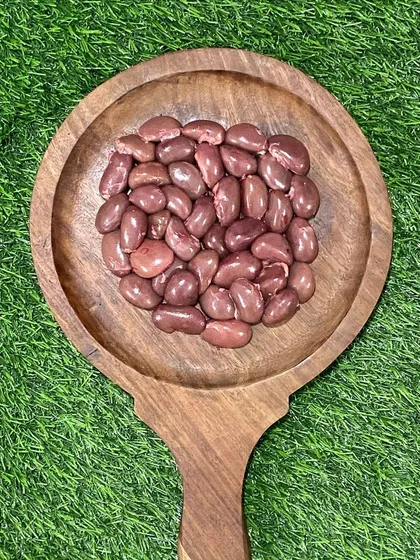 These are fresh rabbit kidneys, a nutrient-rich organ meat that provides essential vitamins and minerals for your pet's diet.