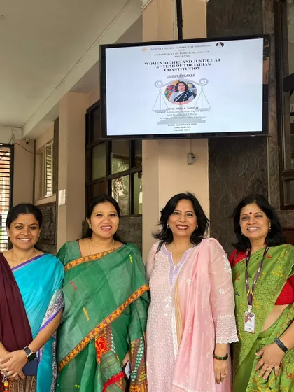 With the esteemed faculty of the Political Science department at Mount Carmel College, who organized the talk on "Women Rights and Justice".