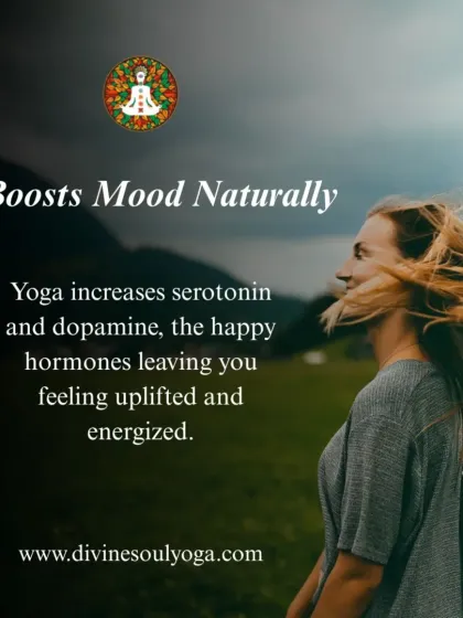 Yoga boosts your mood naturally by increasing serotonin and dopamine, the happy hormones, leaving you feeling uplifted and energized.