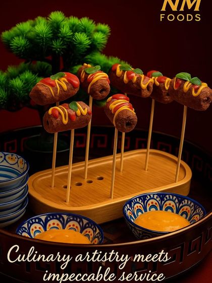 Here, I've presented flavour-packed kebabs on sticks, arranged beautifully for easy serving. Paired with a creamy dipping sauce, it’s a perfect example of how I blend taste with style.