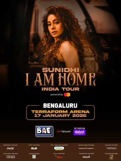 The official poster for the Bengaluru show at Terraform Arena, a key asset in our city-specific marketing campaigns.