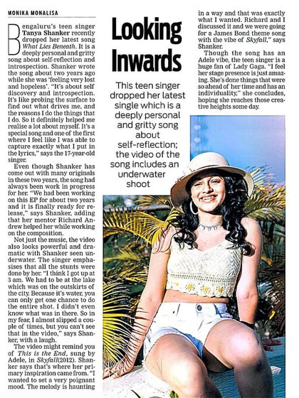 The Indian Express wrote a piece on my song "What Lies Beneath." They highlighted the personal, gritty nature of the lyrics and the dramatic underwater video shoot.