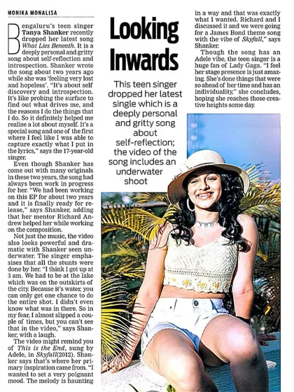 The Indian Express wrote a piece on my song "What Lies Beneath." They highlighted the personal, gritty nature of the lyrics and the dramatic underwater video shoot.