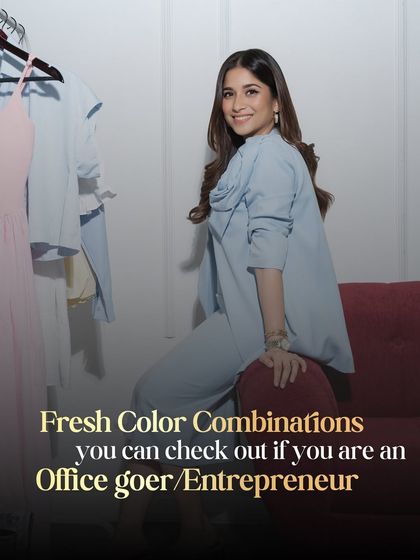 A title card for my guide on fresh color combinations for the office-goer or entrepreneur. Dressing for success starts with the right colors.