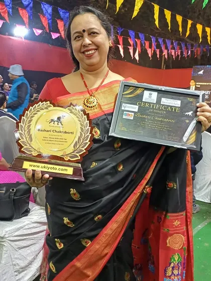 We are so proud of our writers' achievements. Here, BWWer Bashari Chakraborty is recognized with the Ukiyoto Award for Best Woman Writer of the Year for her book, a testament to her hard work and talent.