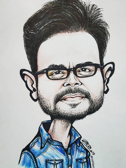 A friend wanted to give a special gift to their loved one. This caricature was the result, a personal piece of art that captures his likeness and warm personality.