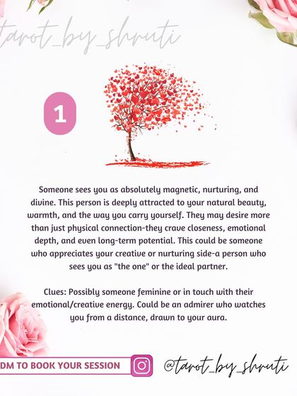 Who is secretly desiring you? This reading uncovers the identity of a hidden admirer, whether it's someone from your past, a person in your current circle, or a mysterious online connection.