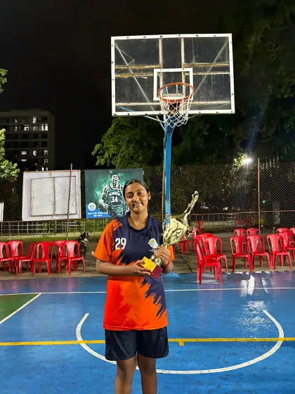 Sidhika proudly displays her trophy after a strong showing at a recent competition. We love seeing our players shine and achieve their goals.