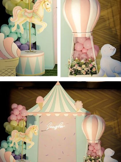 A duplicate image of the charming pastel carnival and candyland props.
