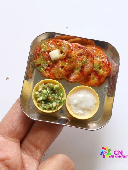 A miniature thalipeeth, a savory multigrain flatbread from Maharashtra.