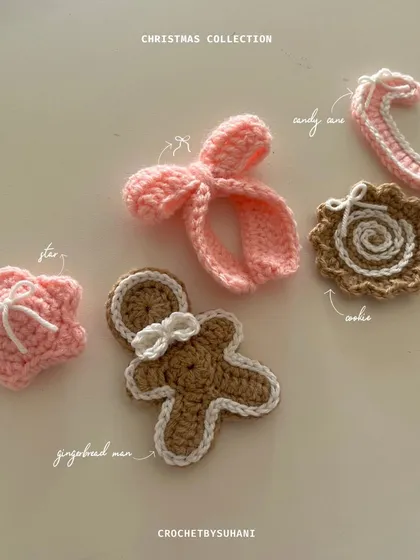 This is a glimpse into my special Christmas collection. I design and create custom ornaments like gingerbread men, stars, candy canes, and cookies to make your holiday decor unique and personal.